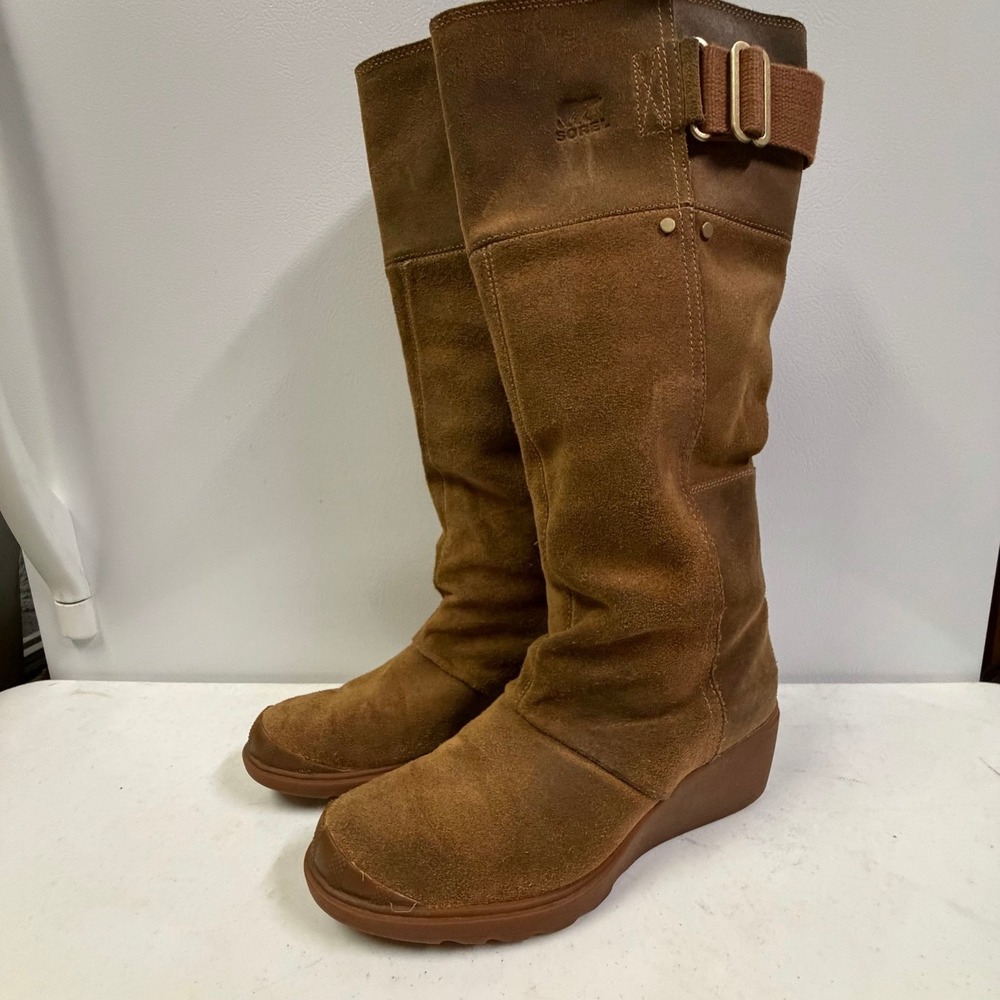 Sorel Women's Toronto Wedge Heel Pull On Knee-High Boots Sz 9 Expandable
